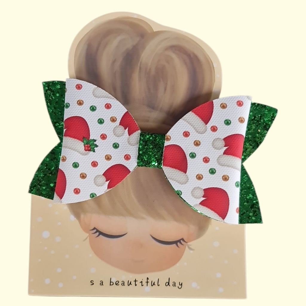 Santa Hat Standard Hair Bow