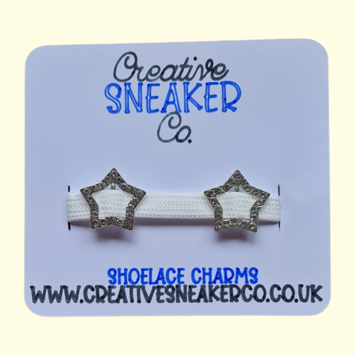 Silver Bling Star Shoelace Charms