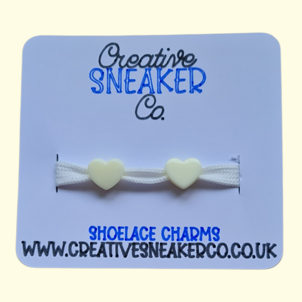 Heart Cream Shoelace Charms