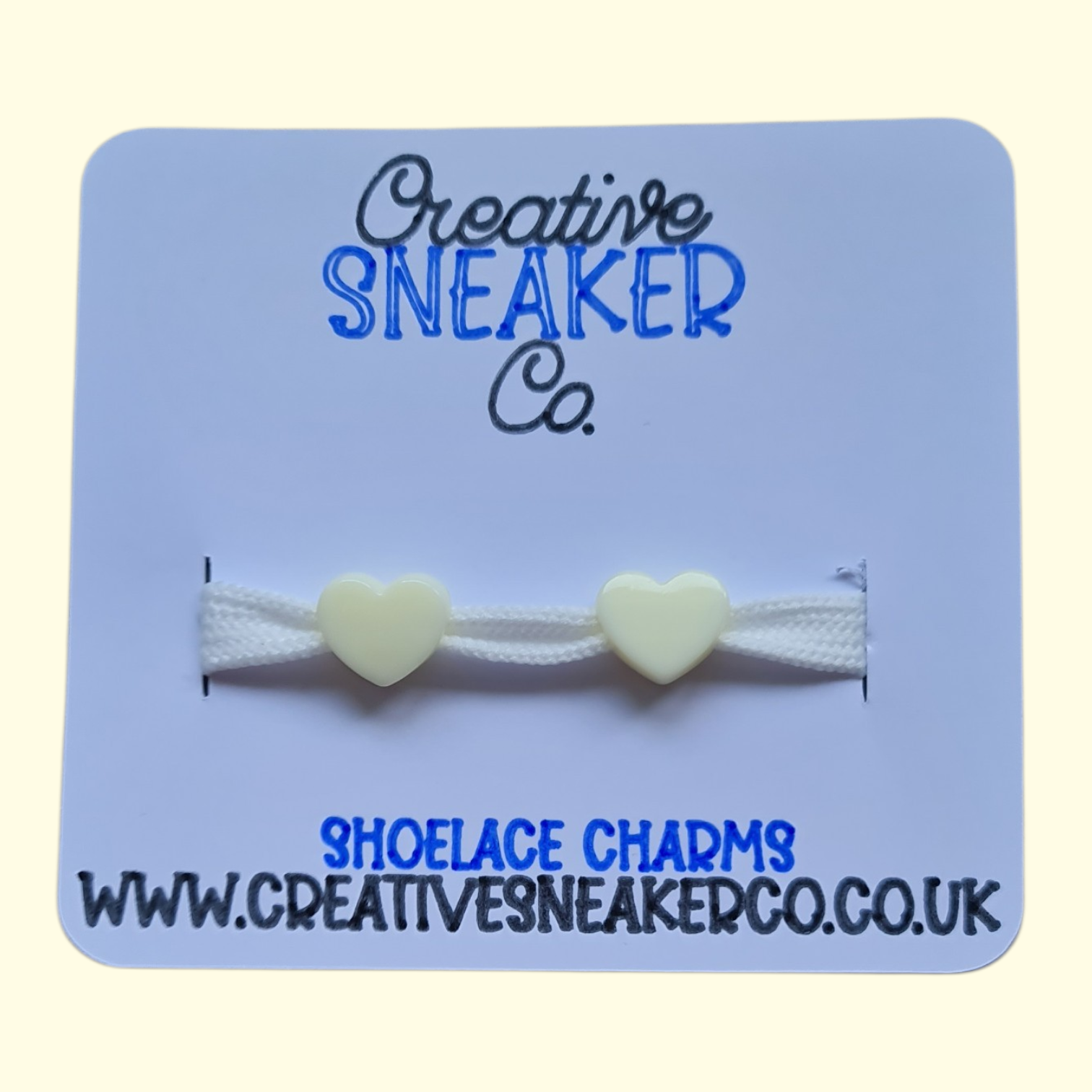 Heart Cream Shoelace Charms