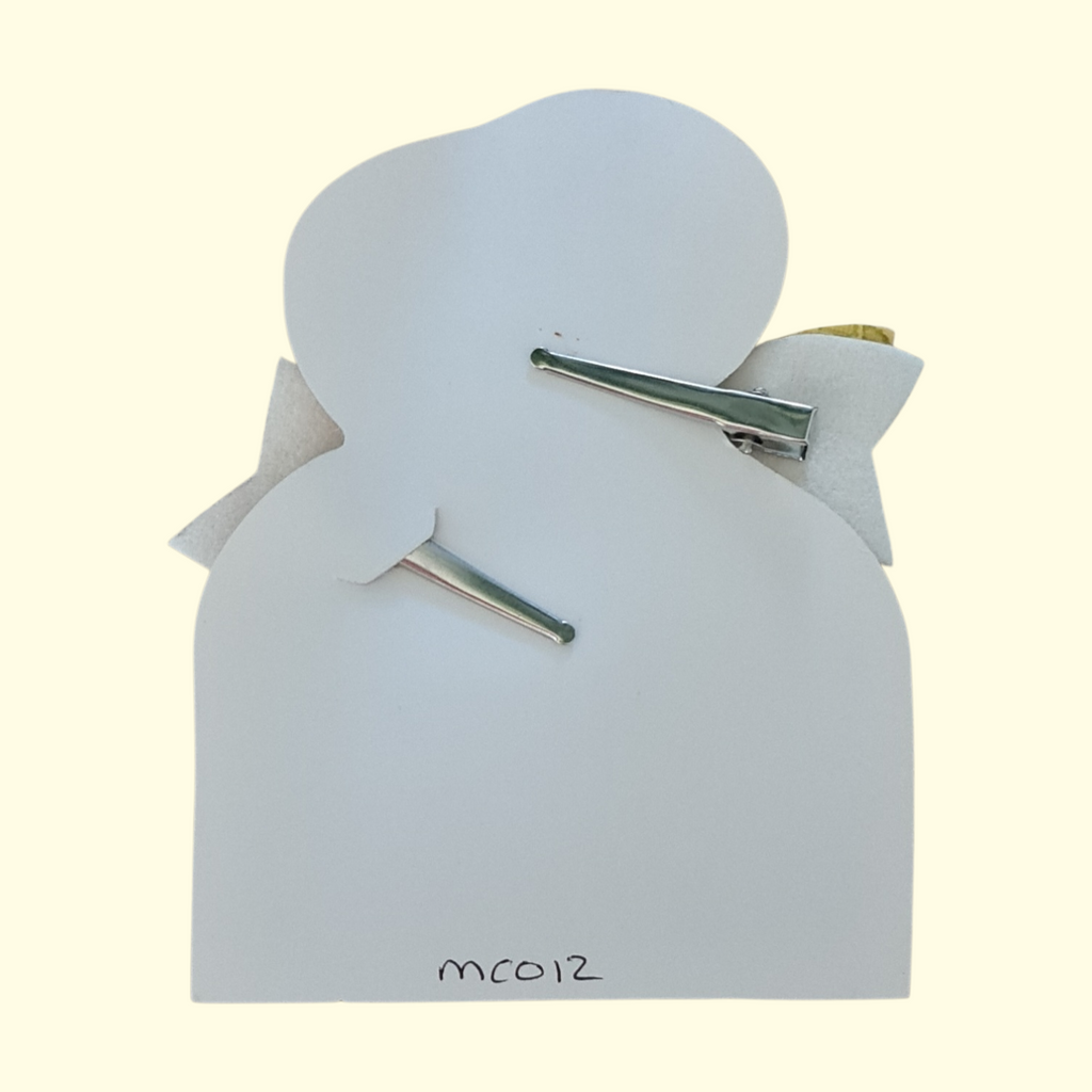 Lace Yellow Hair Bow x2