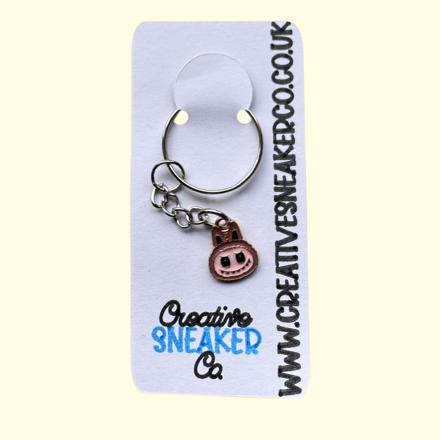 Labubu Face Brown Keyring
