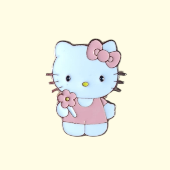 Hello Kitty Flower Pin Badge