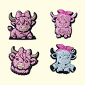 Highland Cows Bows Crocs Charms x4