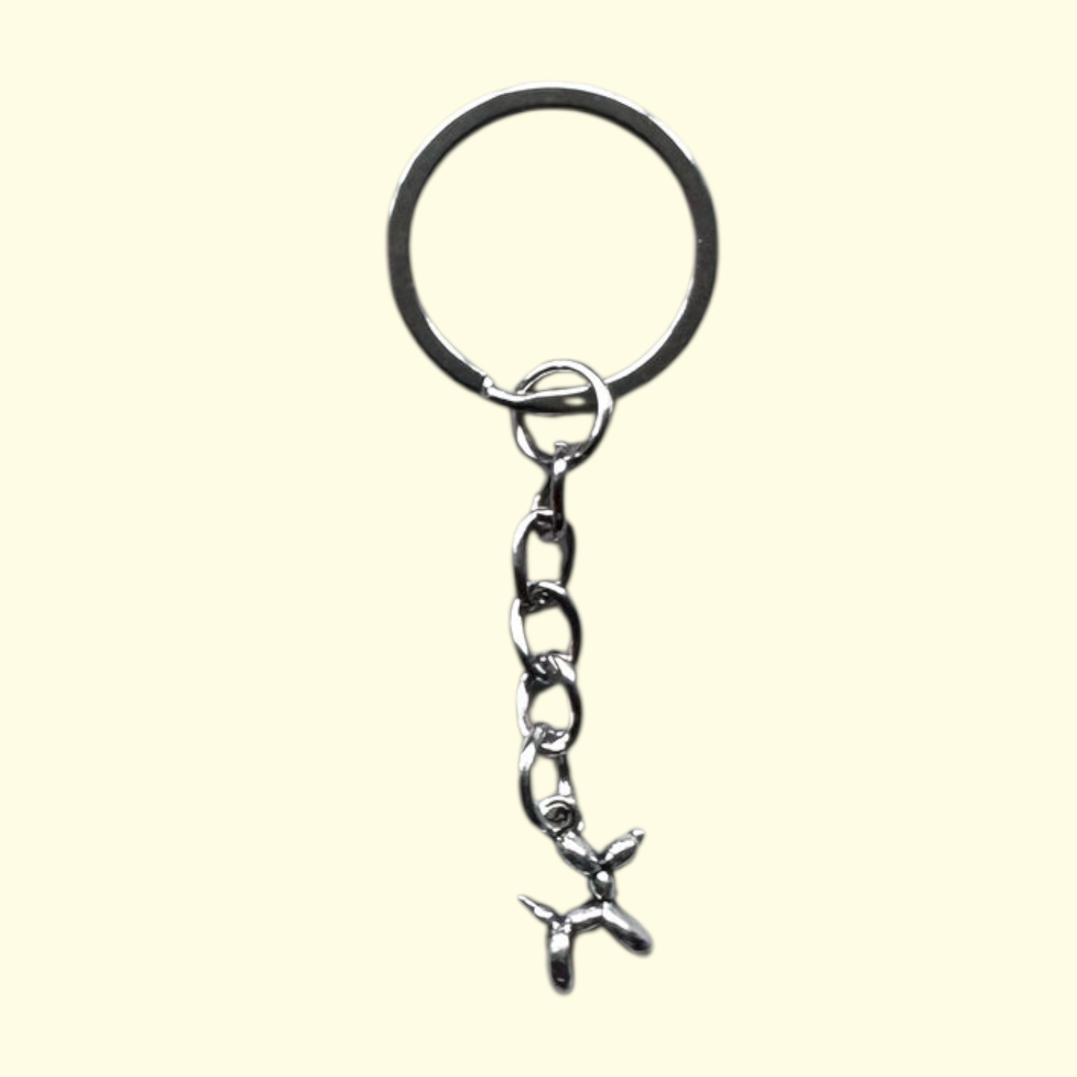 Balloon Dog Silver Keyring