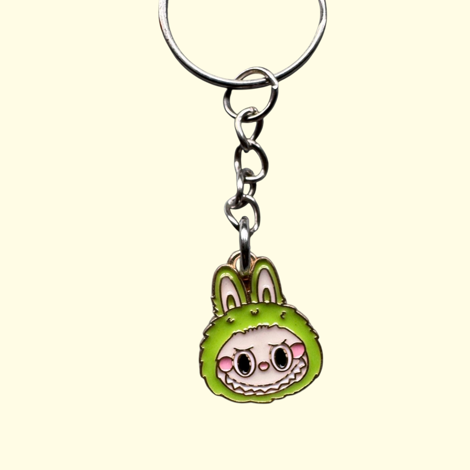 Labubu Face Green Keyring