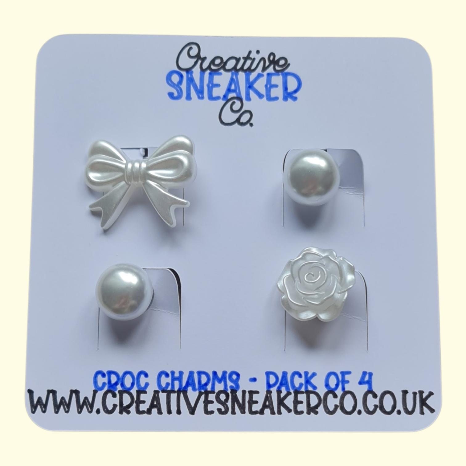 Pearl Bow Crocs Charms x4