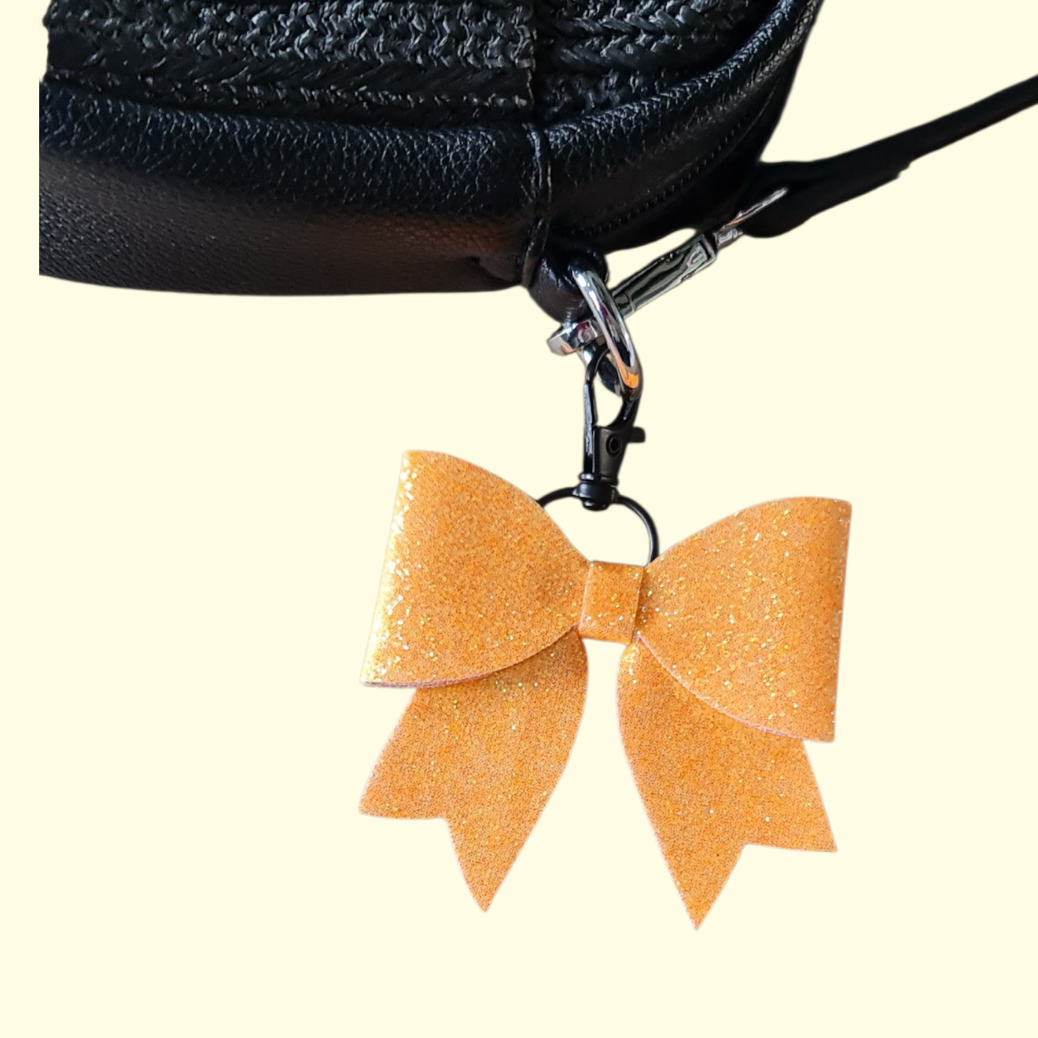 Orange Glitter Bag Charm