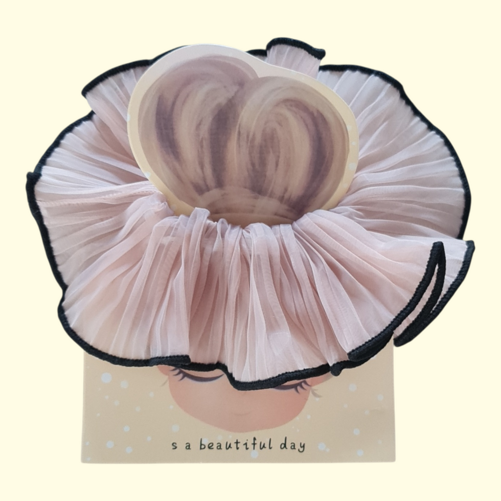 Large Frill Pink Hair Scrunchie