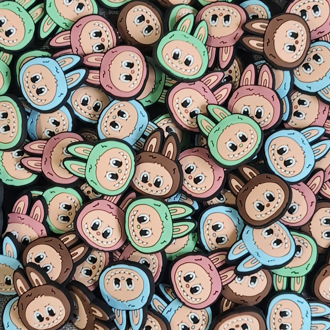 Labubu Face Crocs Charms x4