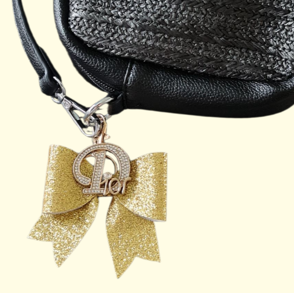 Gold Glitter Gold Dior Bag Charm