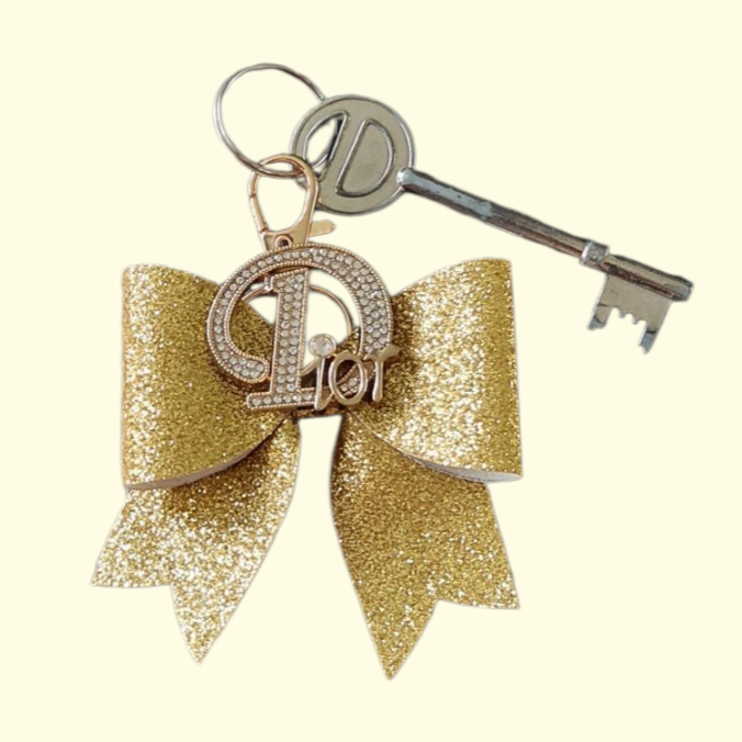 Gold Glitter Gold Dior Bag Charm
