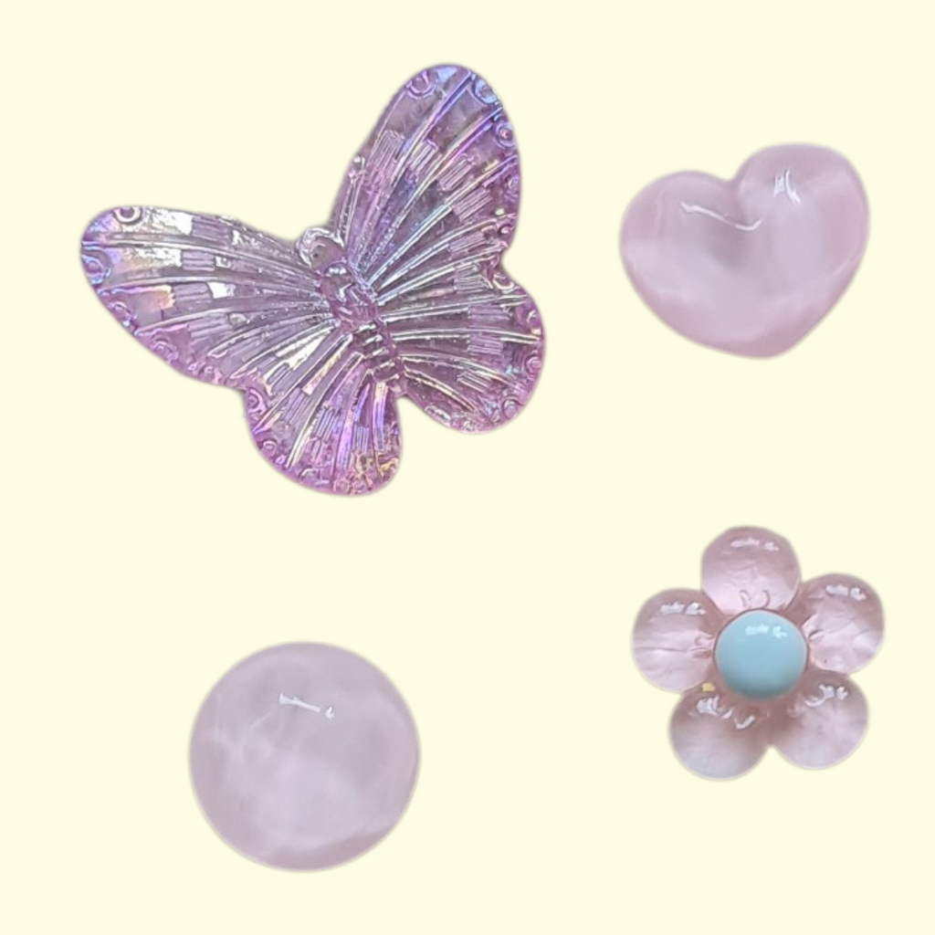 Pink Butterfly Crocs Charms x4