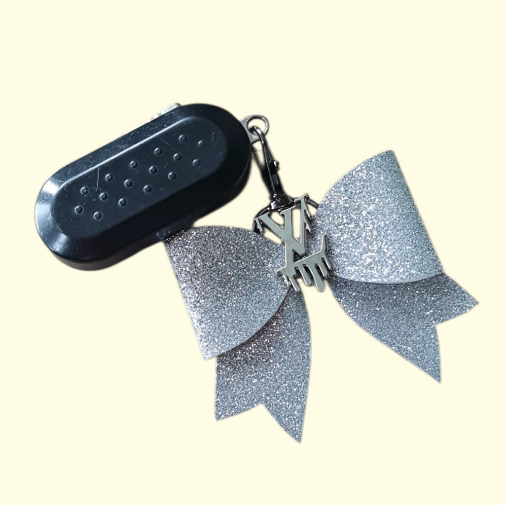 Silver Glitter Silver LV Drip Bag Charm