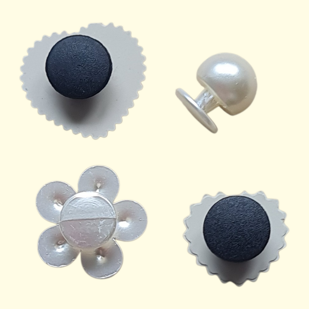 Gold Pearl Heart Crocs Charms x4