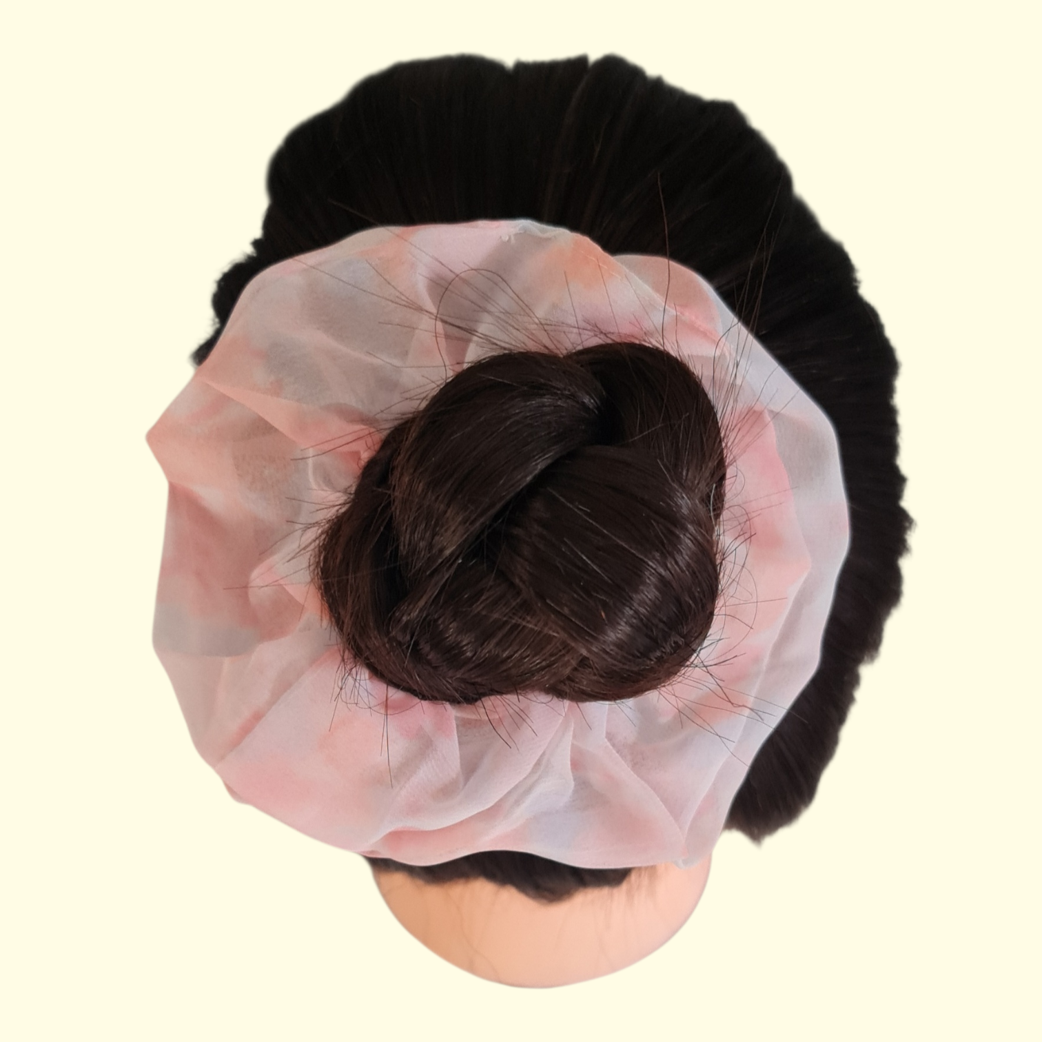 Puff Pink Print Hair Scrunchie