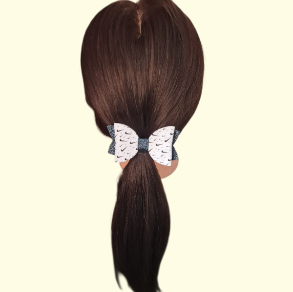 Swoosh Navy Glitter Hair Bow
