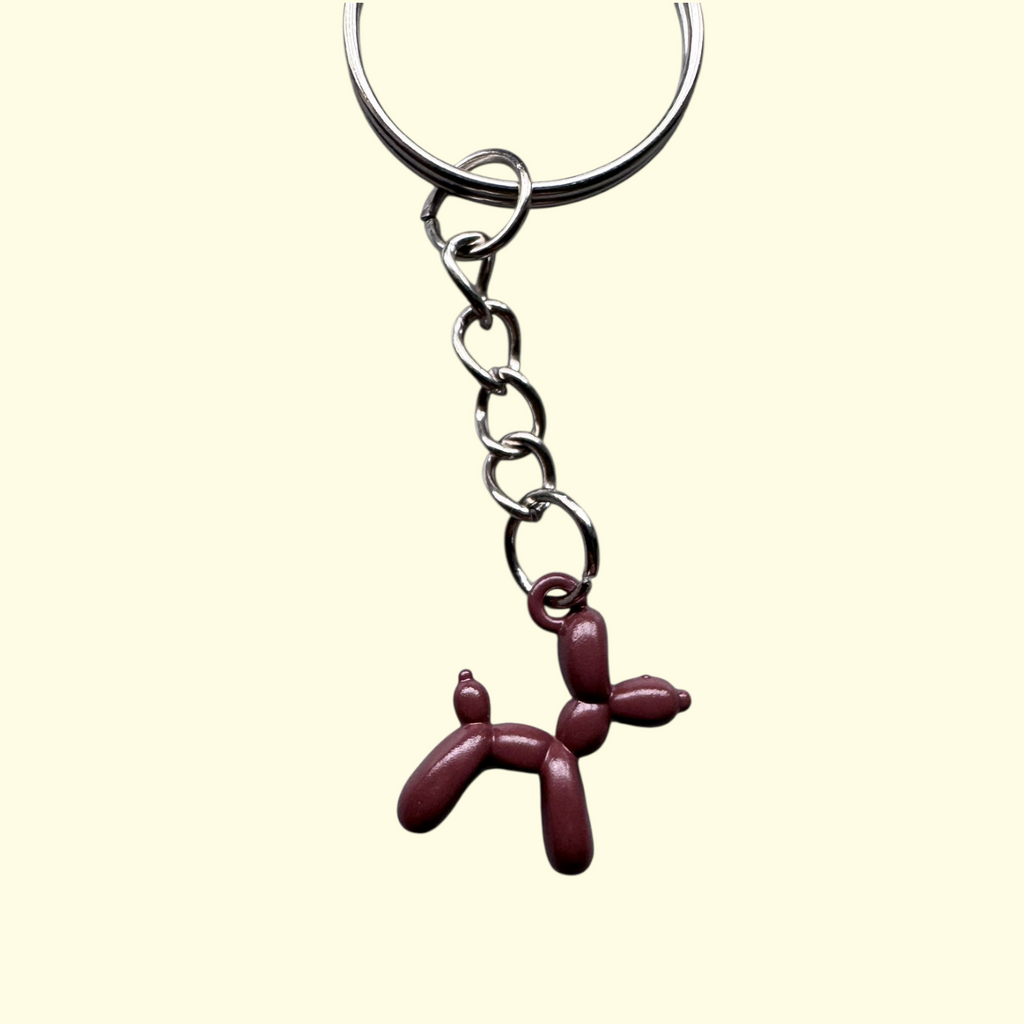 Balloon Dog Brown Keyring