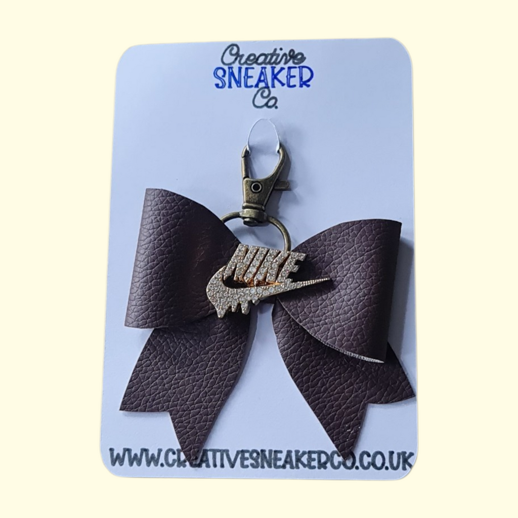 Brown Gold Nike Swoosh Bag Charm