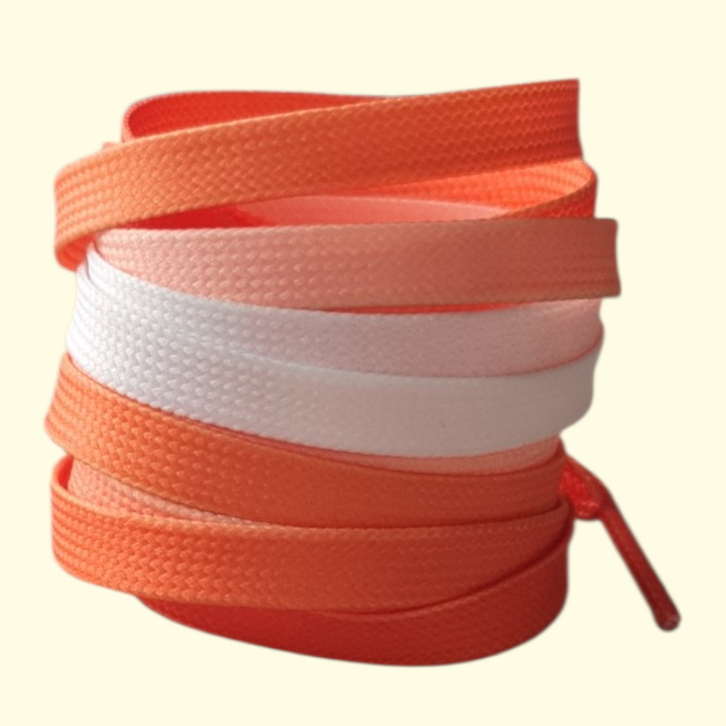 Tie Dye Fade Flat Shoelaces 120cm Orange