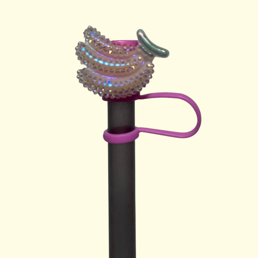 Pink Bling Bananas Straw Topper