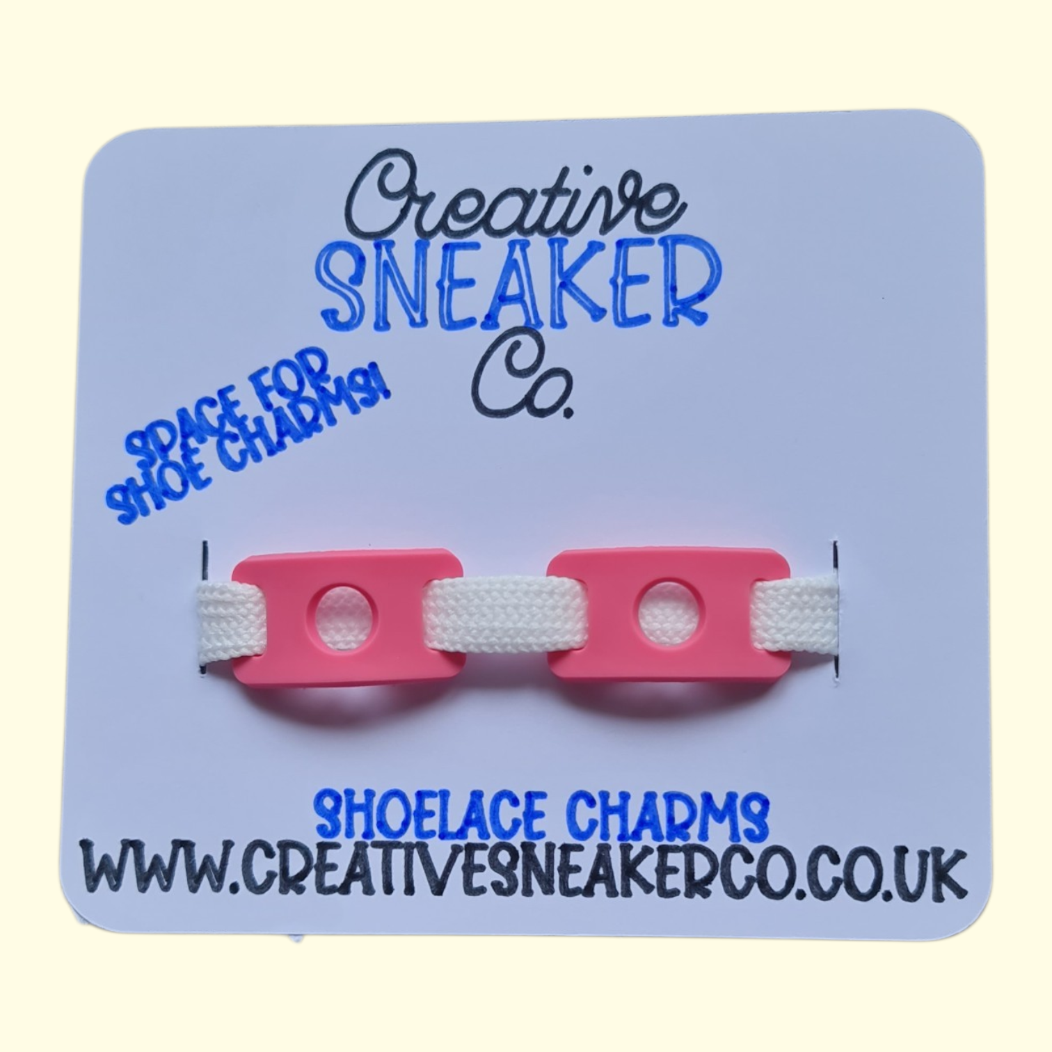Charm Tag Pink Shoelace Charms