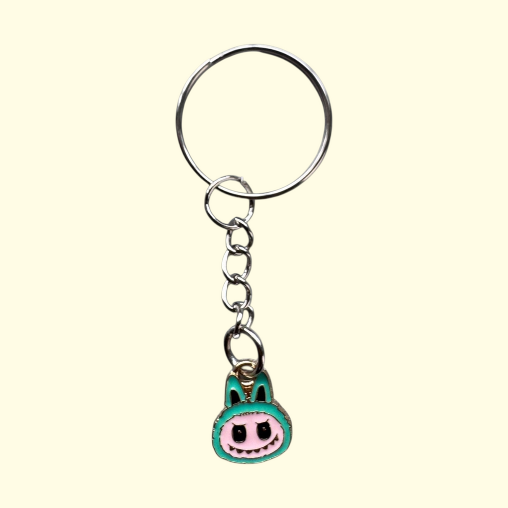 Labubu Face Green Keyring