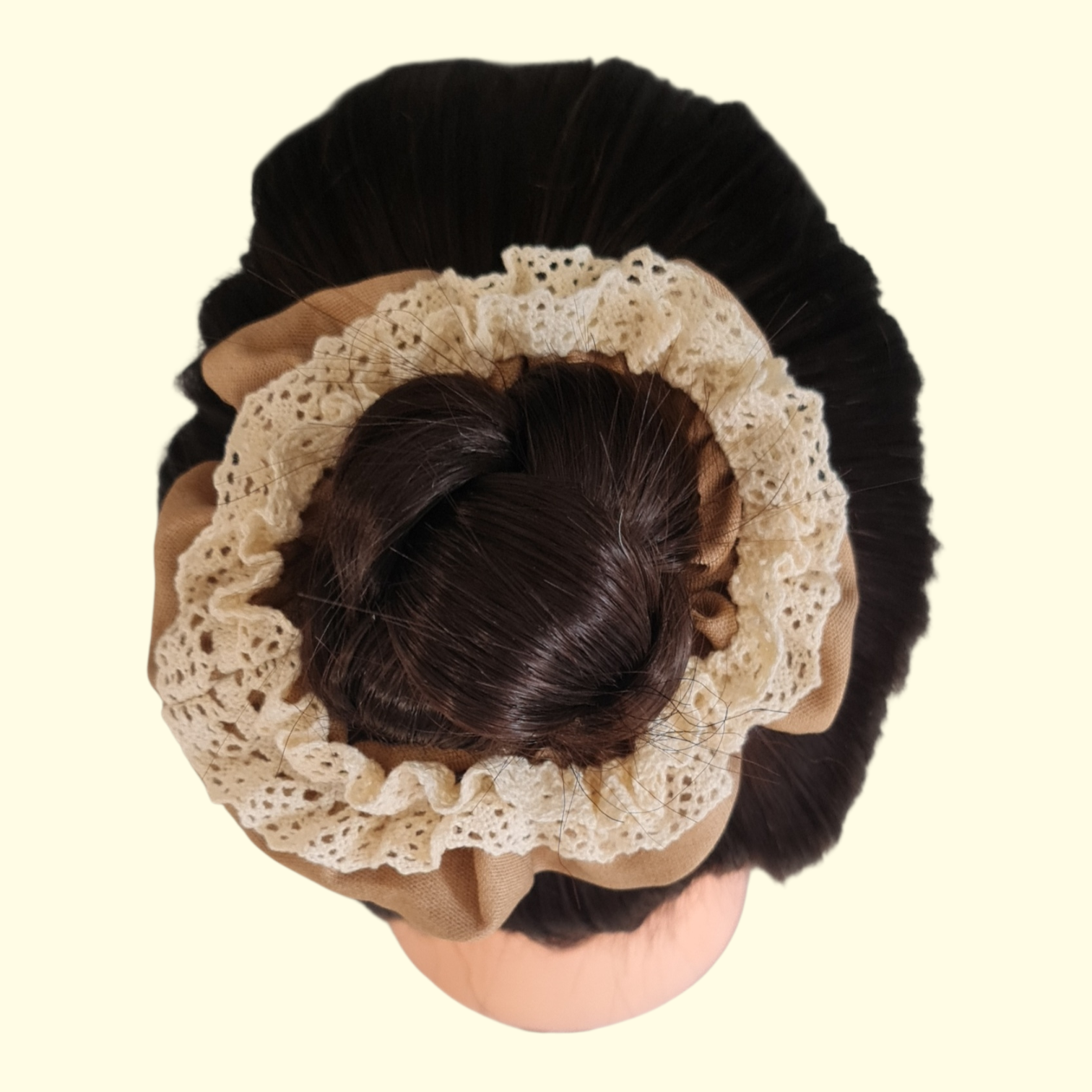 Lace Tan Hair Scrunchie