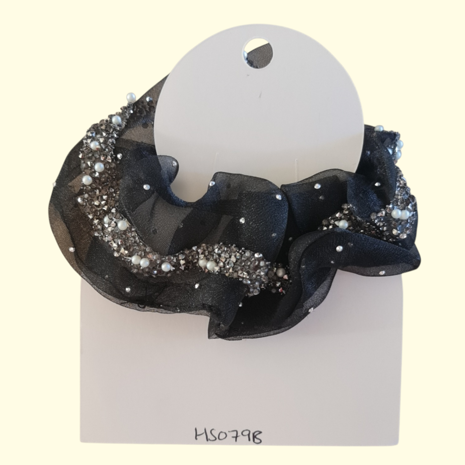 Bling Black Hair Scrunchie
