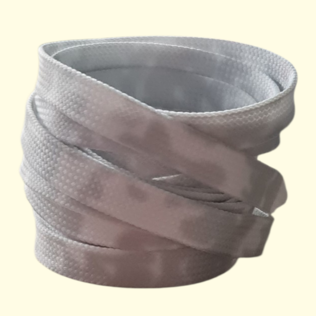 Tie Dye Flat Shoelaces 120cm Grey and White