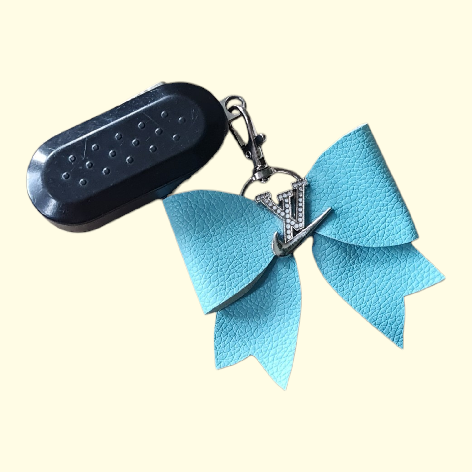 Blue Silver LV Swoosh Bag Charm