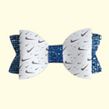 Swoosh Chunky Navy Glitter Hair Bow