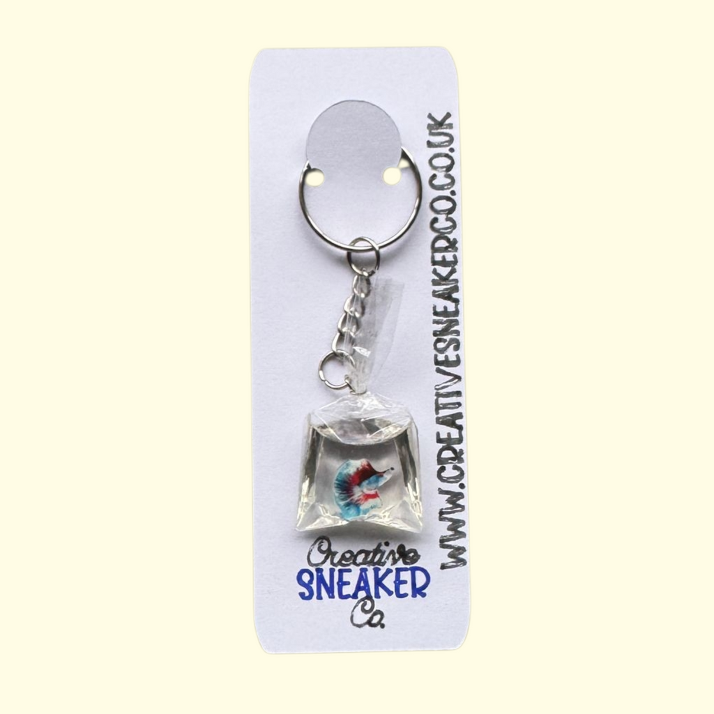 Fish In A Bag Red Keyring