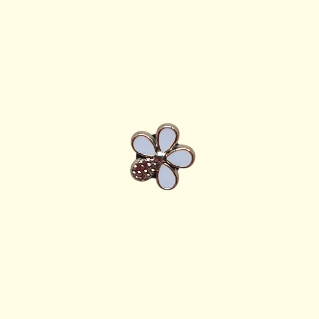 Gold Pearl Flower Crocs Charms x4