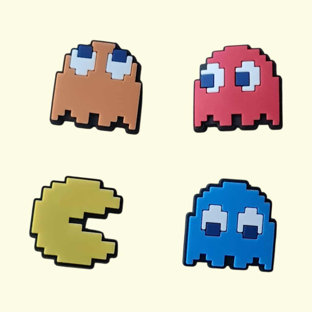 Pacman Crocs Charms x4
