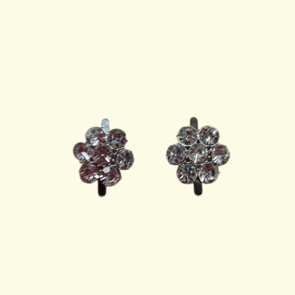 Silver Bling Flower Shoelace Charms