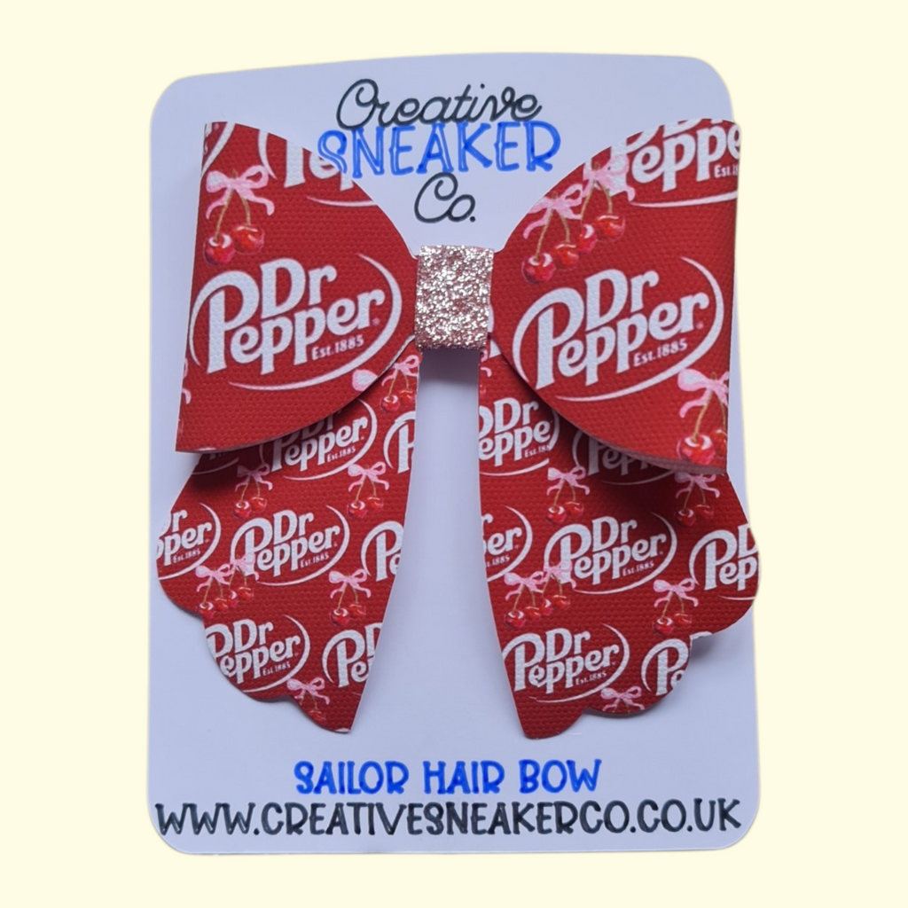 Dr. Pepper Sailor Hair Bow