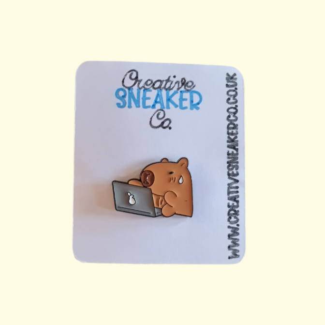 Capybara Laptop Pin Badge