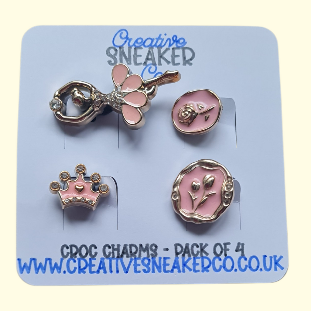 Pink Ballerina Bling Crocs Charms x4