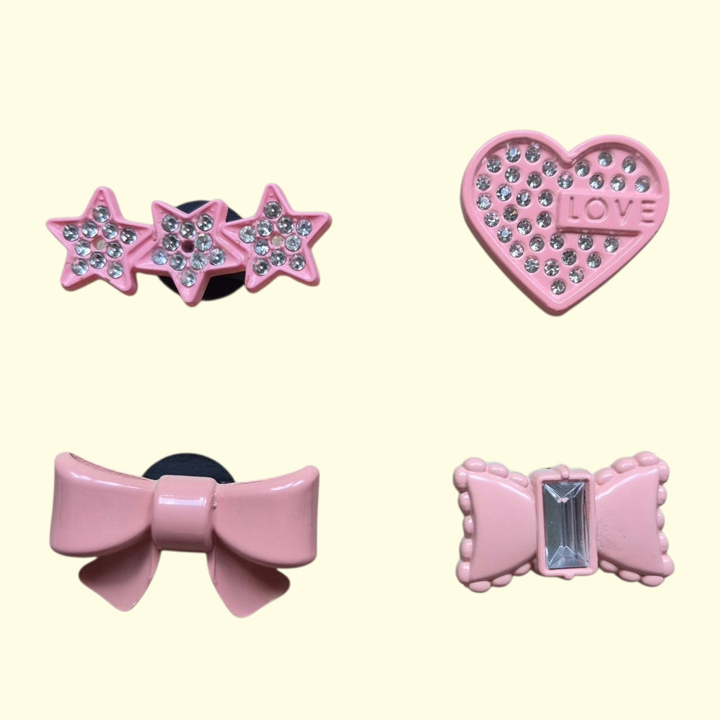 Pink Bow Bling Crocs Charms x4