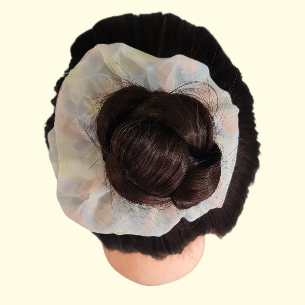 Puff Green Print Hair Scrunchie