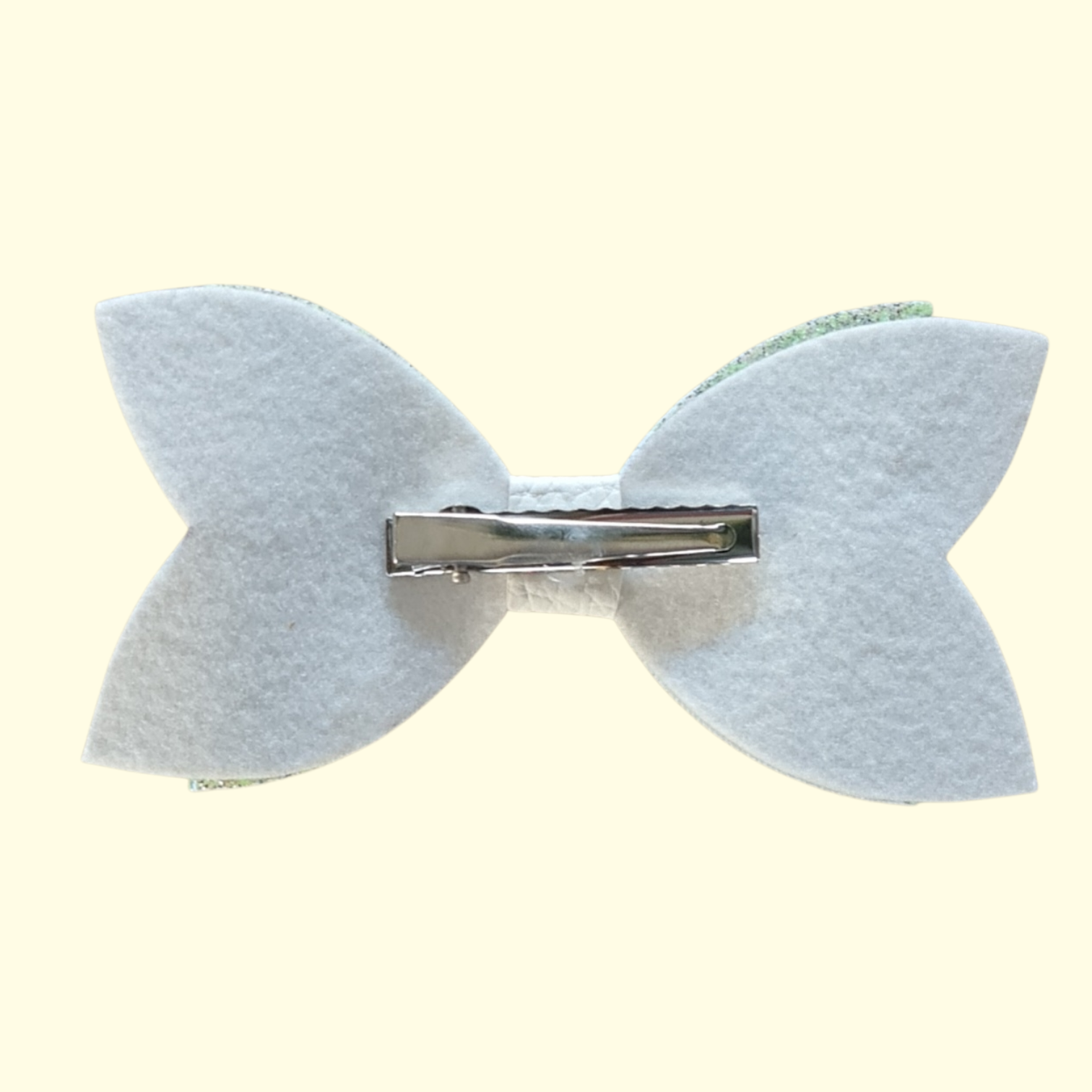 Ivory and Green Hair Bow