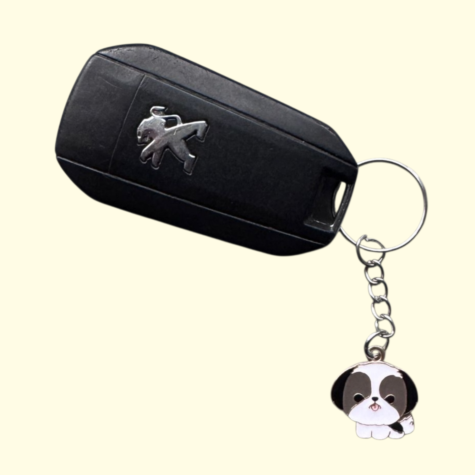 Dog White Keyring