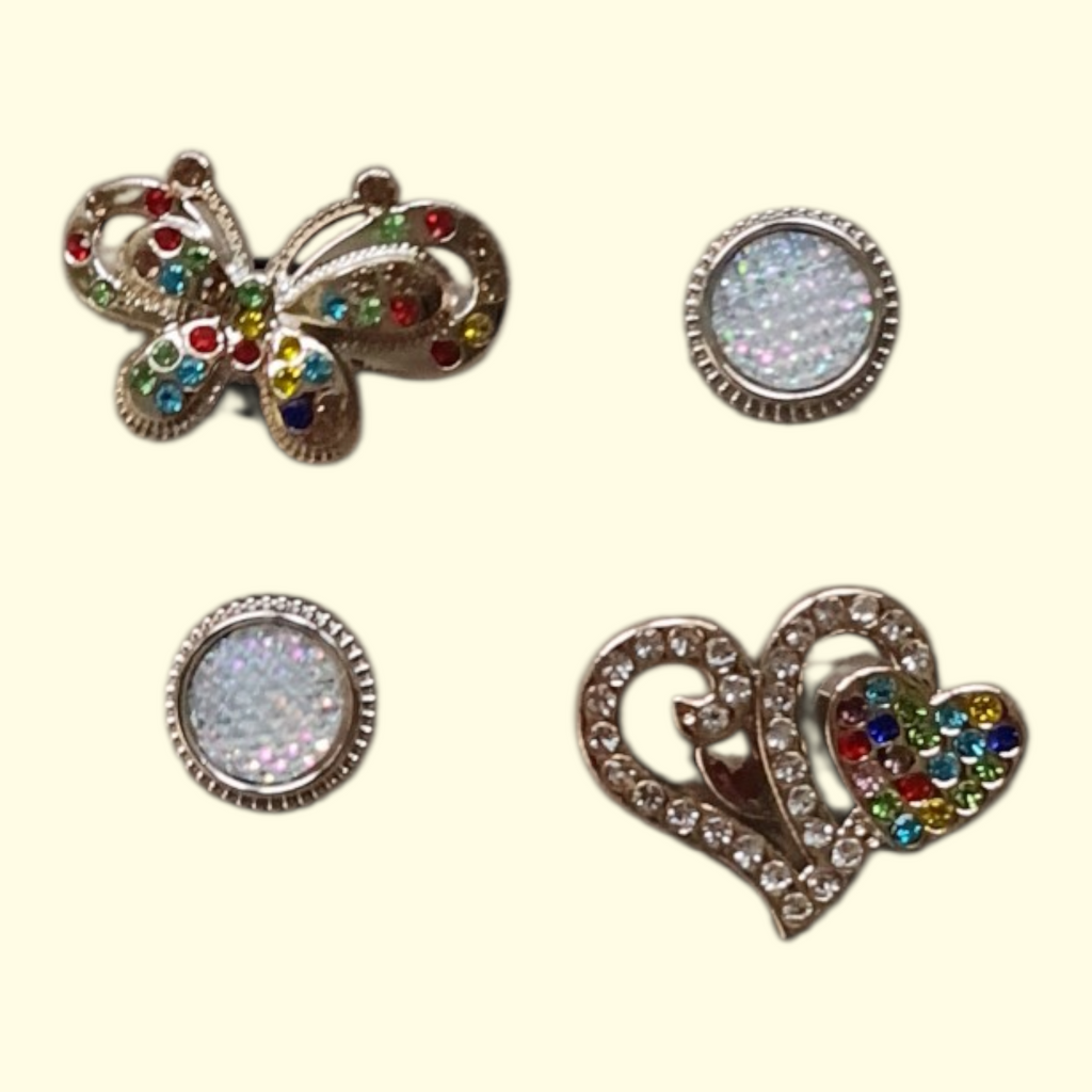 Gold Heart Crocs Charms x4