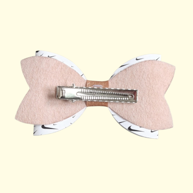 Swoosh Dusky Pink Hair Bow