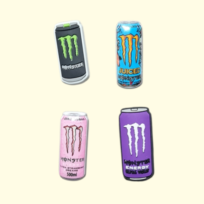 Monster Cans Crocs Charms x4