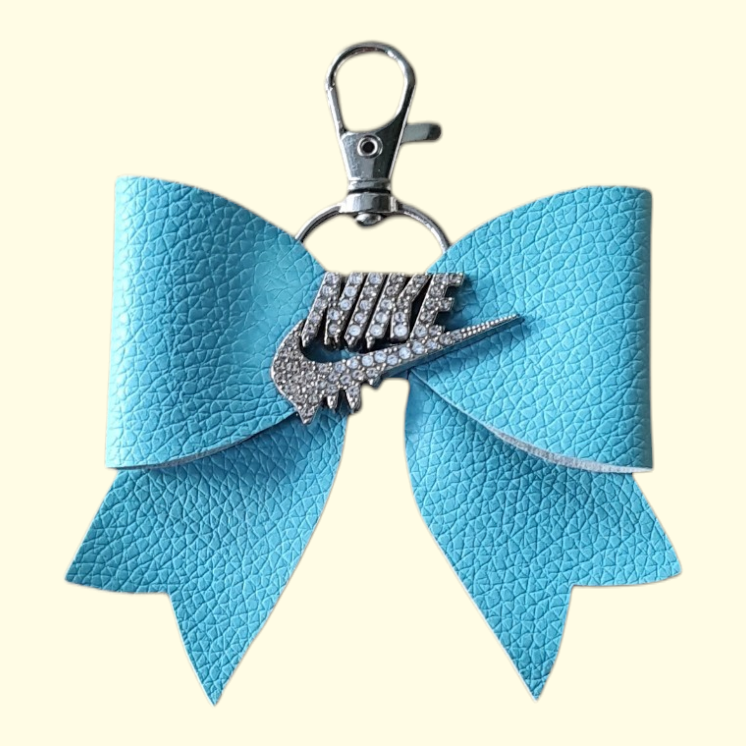 Light Blue Silver Nike Swoosh Bag Charm