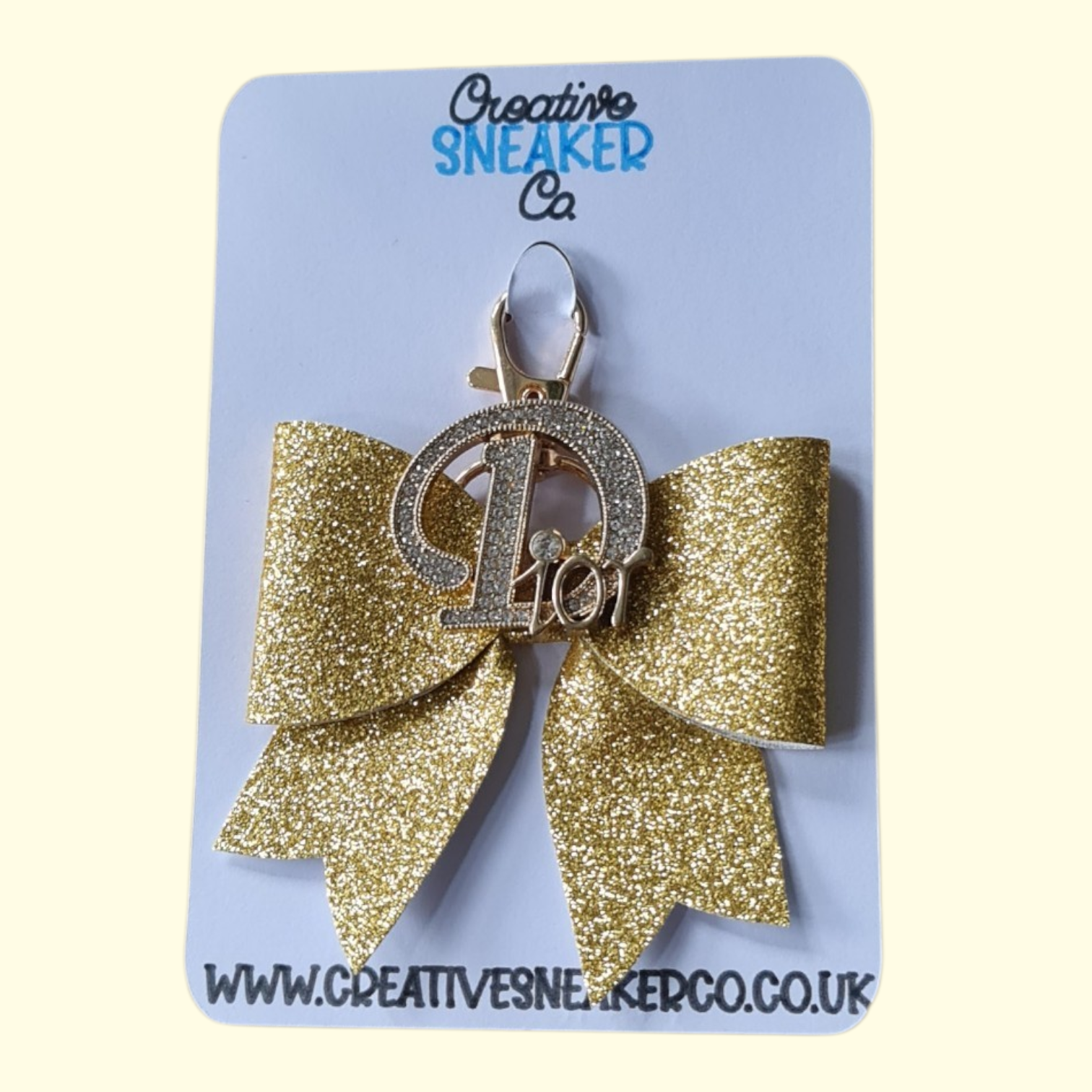 Gold Glitter Gold Dior Bag Charm