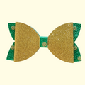 Gold and Green Hair Bow
