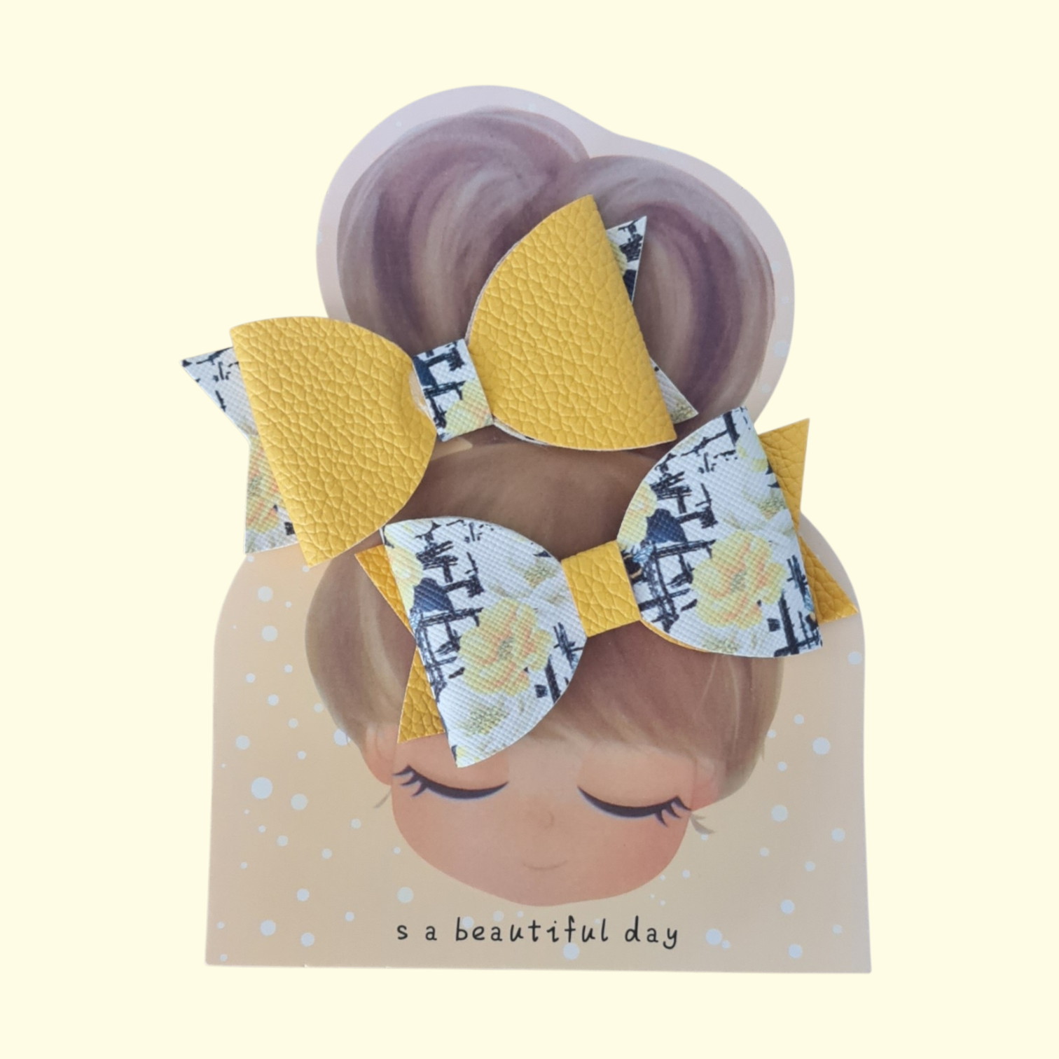 Bumblebee Hair Bow x2